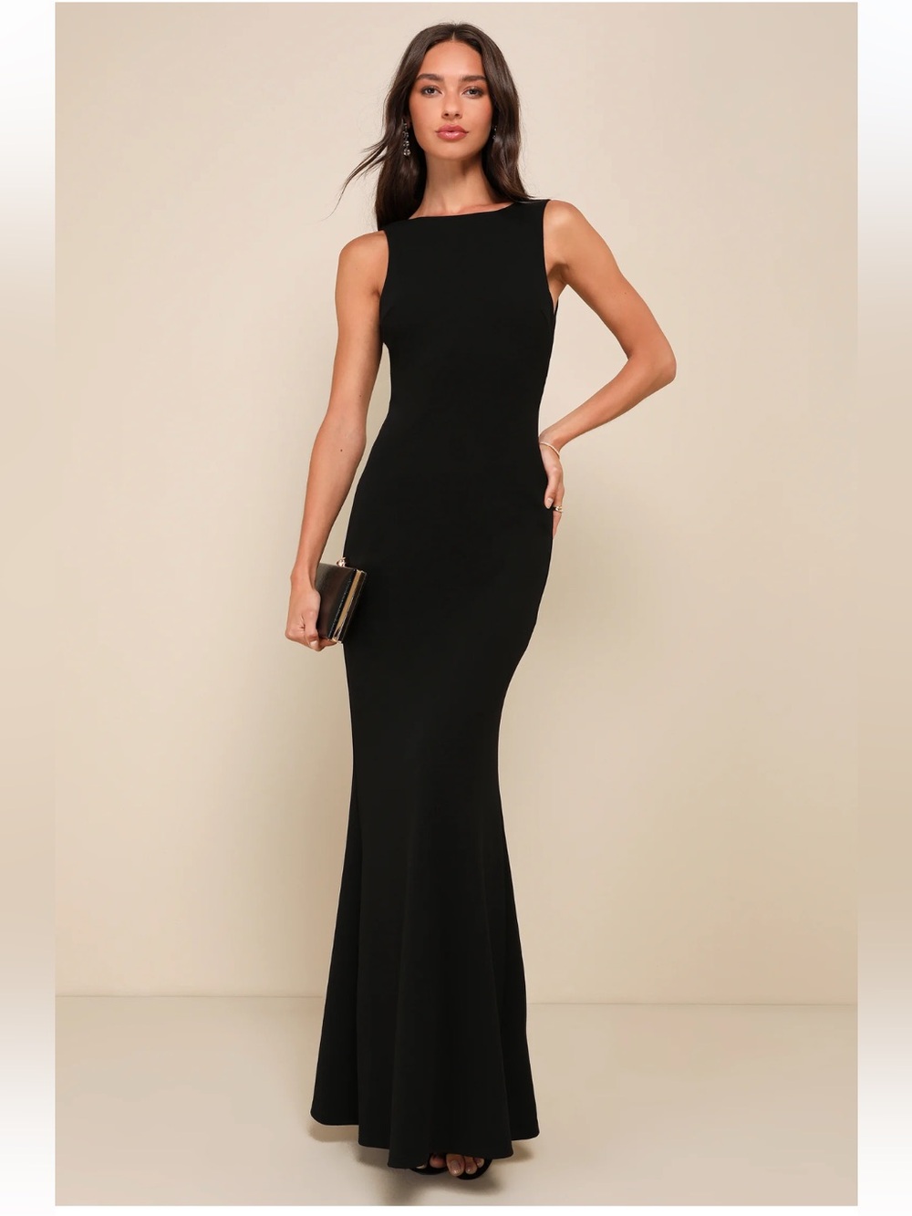 Lulu's Black Sleek Maxi Dress